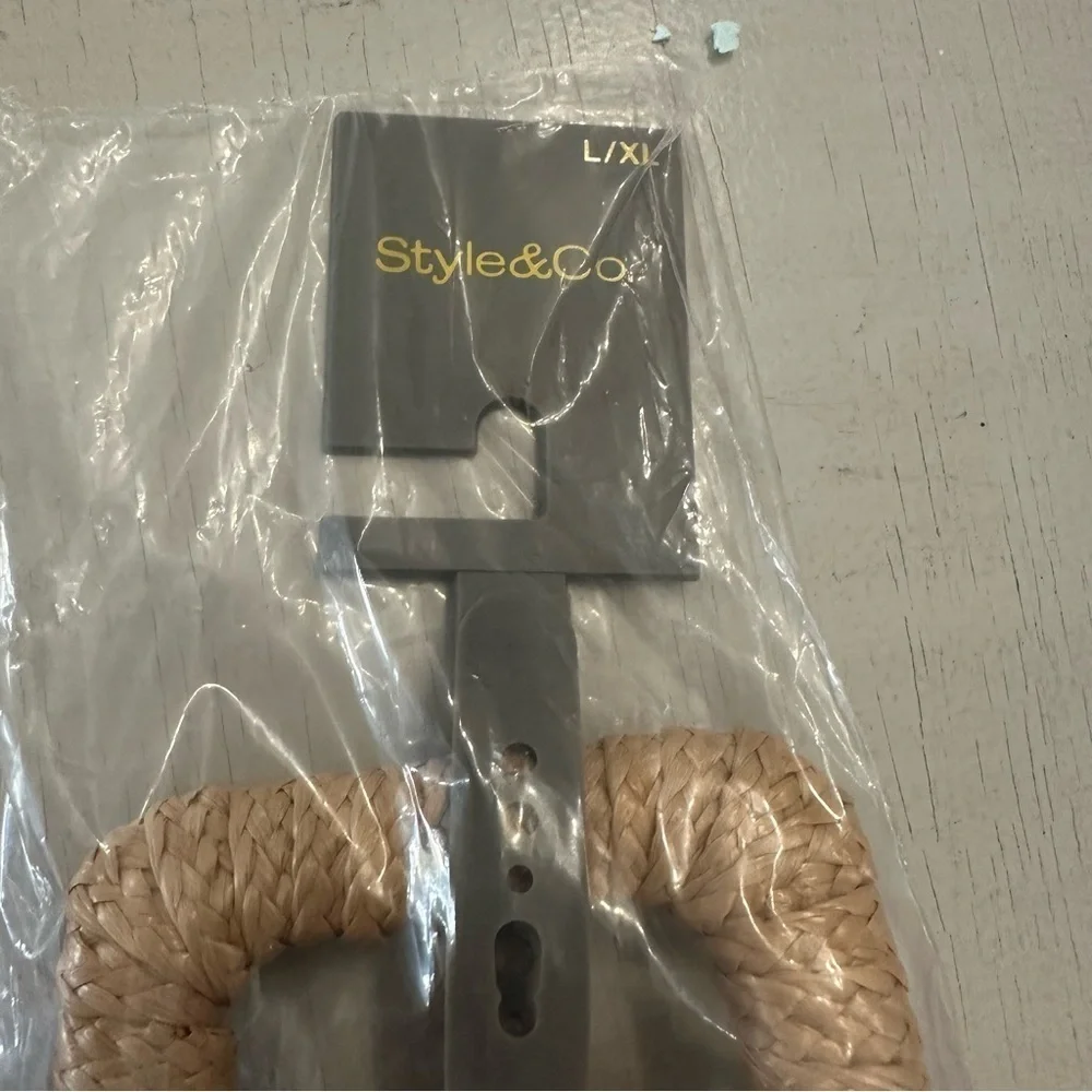 Style & Co. Women’s Natural Braided Adjustable Belt Size L/XL NWT